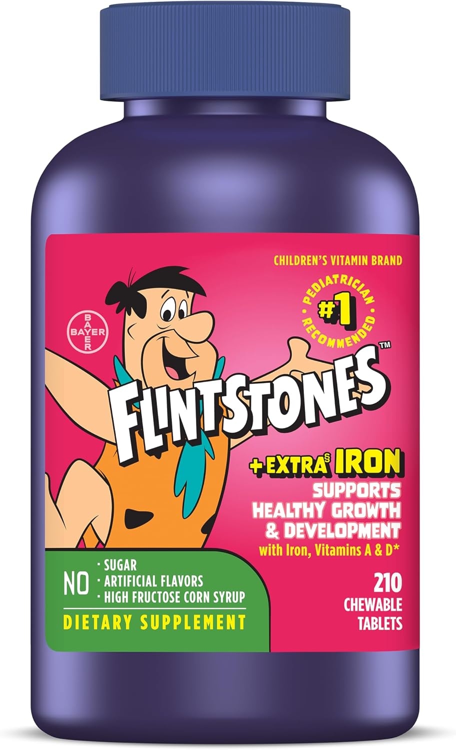 Flintstones Multivitamínico Infantil Masticable con Hierro Extra - 160 Comprimidos
