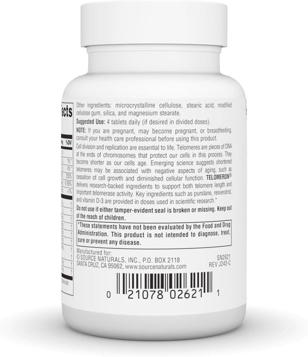 Source Naturals Telomeron - Protección del ADN de los Telómeros - 30 Comprimidos