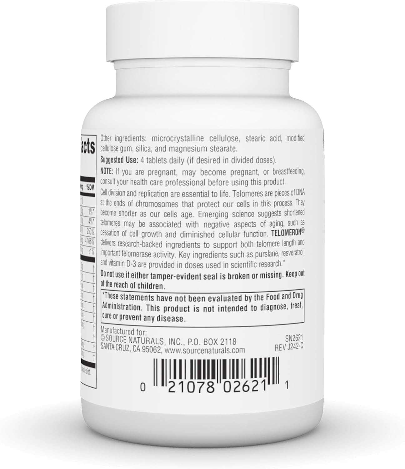 Source Naturals Telomeron - Protección del ADN de los Telómeros - 30 Comprimidos