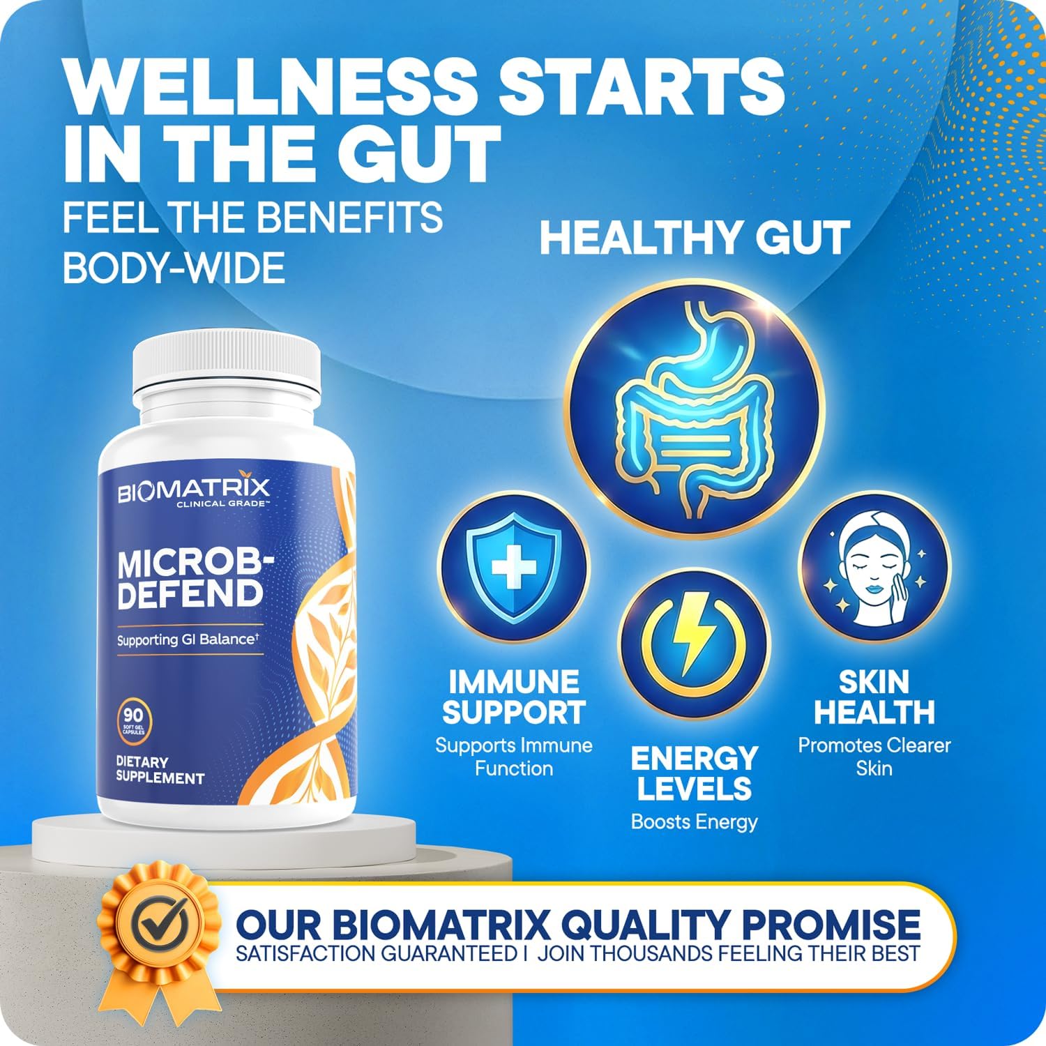 BioMatrix Microb-Defend: Disruptor de Biopelículas con Aceite de Orégano, Tomillo y Clavo (90 Cápsulas)