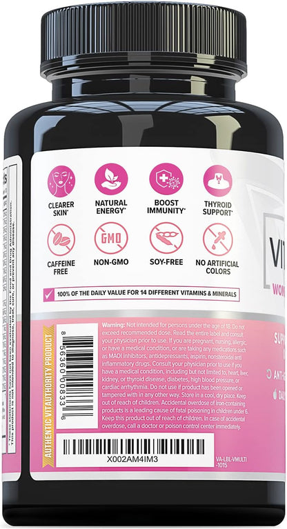 Vitauthority Multivitamin para Mujeres – Complejo Multivitamínico con DIM, Ashwagandha y Ácido Hialurónico – Image 2