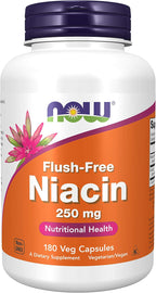 NOW Foods Niacina Sin Enrojecimiento 250 mg - 180 Cápsulas (Pack de 3)