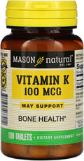 Vitamina K 100 mcg – 100 Comprimidos – Mason Natural