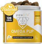 Suplemento de Aceite de Pescado para Perros - 120 Masticables con Omega 3, 6 y 9 - Sabor Salmón
