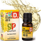 GreenPeach Gotas Orgánicas de Vitamina D3 para Bebés - 400 UI - Pack de 3