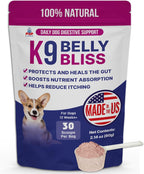 K9 Belly Bliss - Prebiótico Natural para la Salud Digestiva de Perros, 30 Dosis