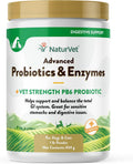 NaturVet – Probióticos y Enzimas Avanzados con Probiótico PB6 de Fuerza Veterinaria – Para Perros y Gatos (454 g)