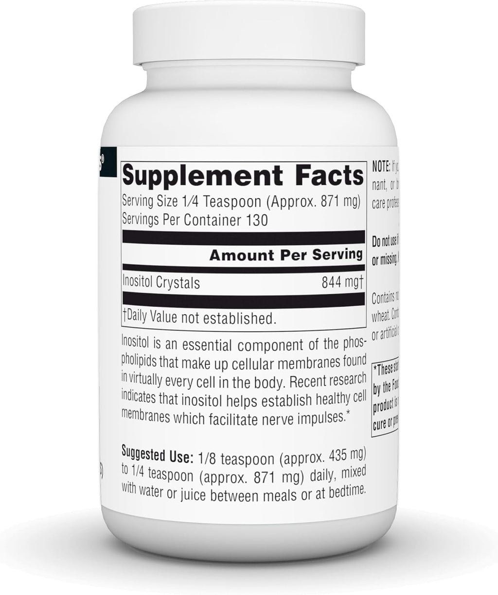 Source Naturals Inositol Puro, Complemento Alimenticio - 113 g (4 oz) en Cristales