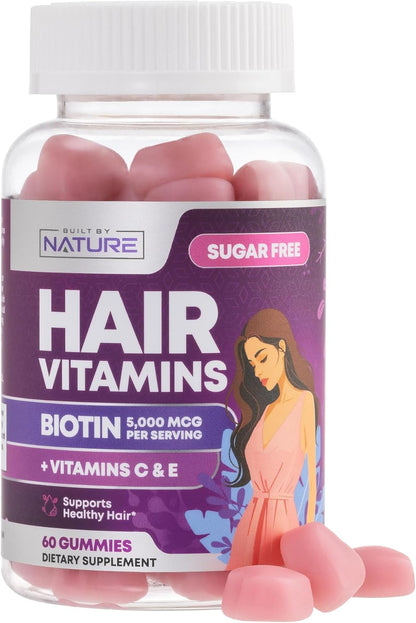 Built by Nature Hair Skin and Nails Gummies – Contribuye al mantenimiento del cabello en condiciones normales. – Image 1
