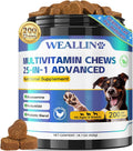 Multivitamínico para Perros 25 en 1 con Glucosamina, Probióticos y Omega-3 – 200 Comprimidos Masticables