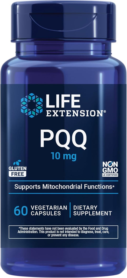 Life Extension PQQ Capsules – Pyrroloquinoline Quinone, 10 mg – Mitochondrial Support & Energy – 60 Capsules