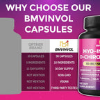 BMVINVOL Inositol 40:1 - Myo-Inositol y D-Chiro Inositol con Berberina, Ashwagandha +5 - 90 Cápsulas