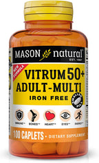 Mason Natural Vitrum 50+ Adult-Multi Sin Hierro - Multivitamínico Completo, 100 Comprimidos
