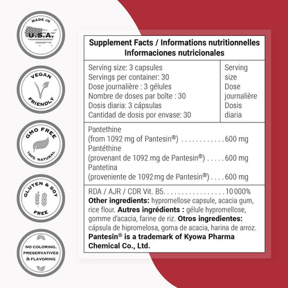 Supersmart Pantesin Pantethine 600 mg - – La síntesis y el metabolismo de las hormonas esteroideas. – Image 4