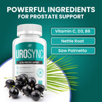 UroSync Suplemento para Hombres – Fórmula Avanzada UroSyncPro, 60 Cápsulas