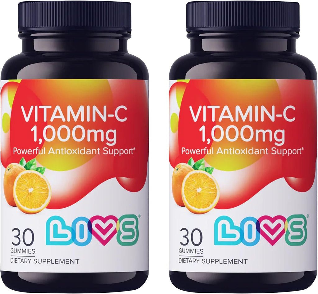 LIVS Gominolas de Vitamina C y Zinc para Adultos y Niños - 125mg Vitamina C y 20mg Zinc por Dosis - 45 Gominolas Veganas con Sabor a Limón