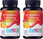 LIVS Gominolas de Vitamina C y Zinc para Adultos y Niños - 125mg Vitamina C y 20mg Zinc por Dosis - 45 Gominolas Veganas con Sabor a Limón