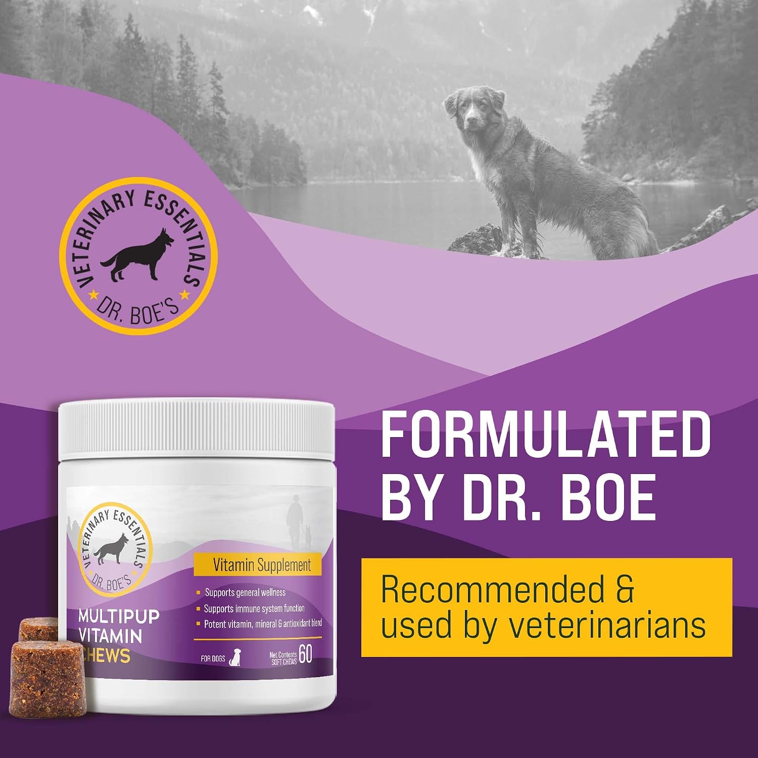 Dr. Boe's Veterinary Essentials MultiPup Vitamin Chews - Complemento multivitamínico para perros