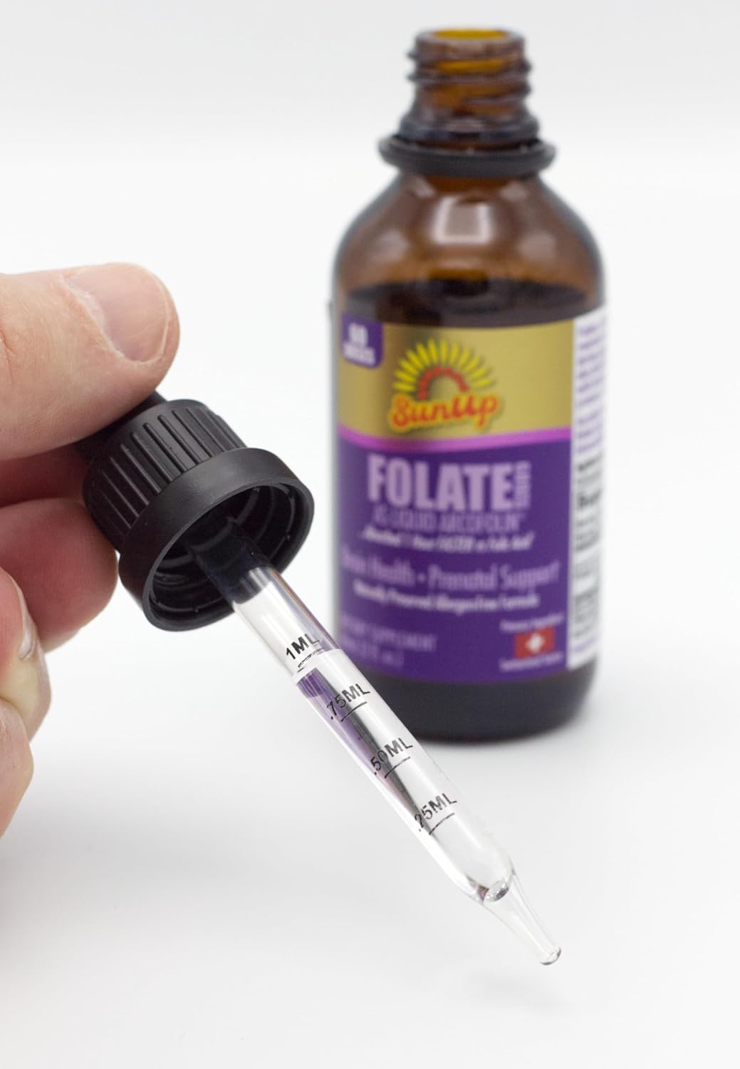 SunUp Metilfolato Líquido | Origen Suizo | Fórmula Natural | Apoyo Prenatal y Salud Cerebral
