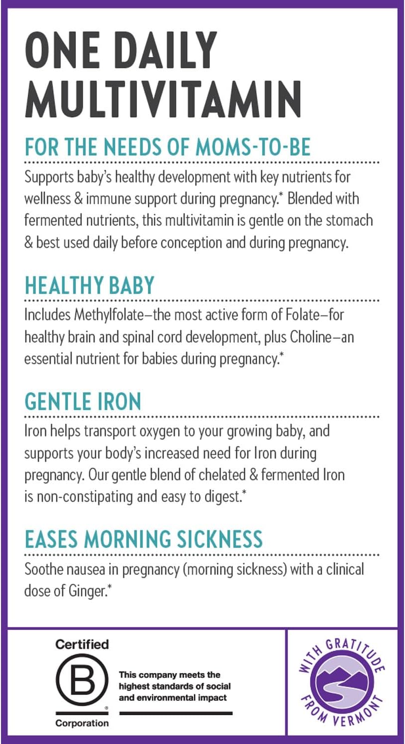 New Chapter Vitaminas Prenatales, Una al Día con Metilfolato y Colina, 90 Comprimidos