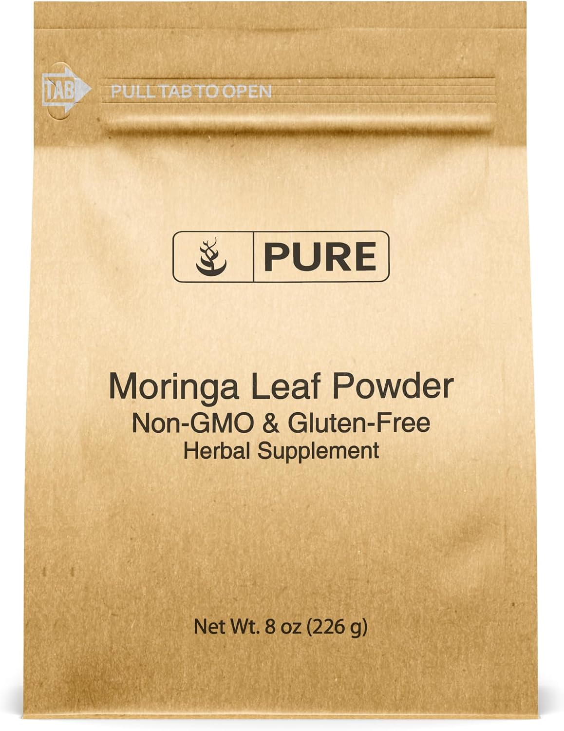PURE ORIGINAL INGREDIENTS Moringa (227g) Extracto de Hoja de Moringa Oleifera, Suplemento Natural