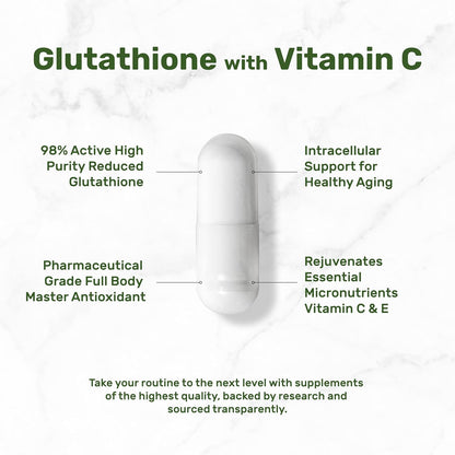 Glutathione Supplement 1,000mg Per Serving, 98% Purity | Plus Vitamin C 500mg, Active Reduced Form (GSH) | Intracellular – Image 5