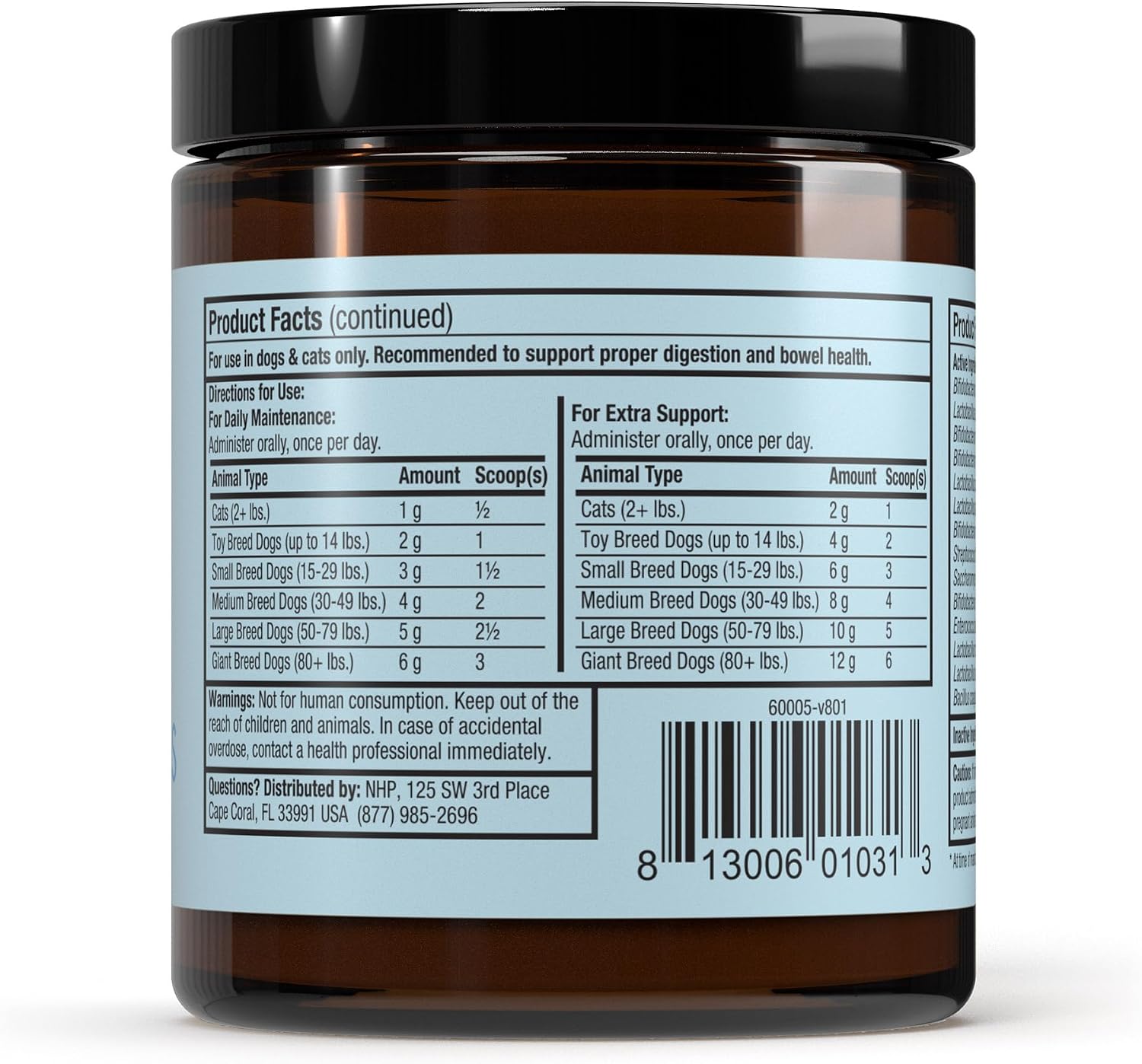Bark & Whiskers, Probióticos Completos para Perros y Gatos, 90 g