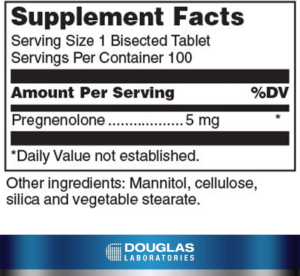 Pregnenolona 5 mg - 100 Comprimidos - Douglas Laboratories