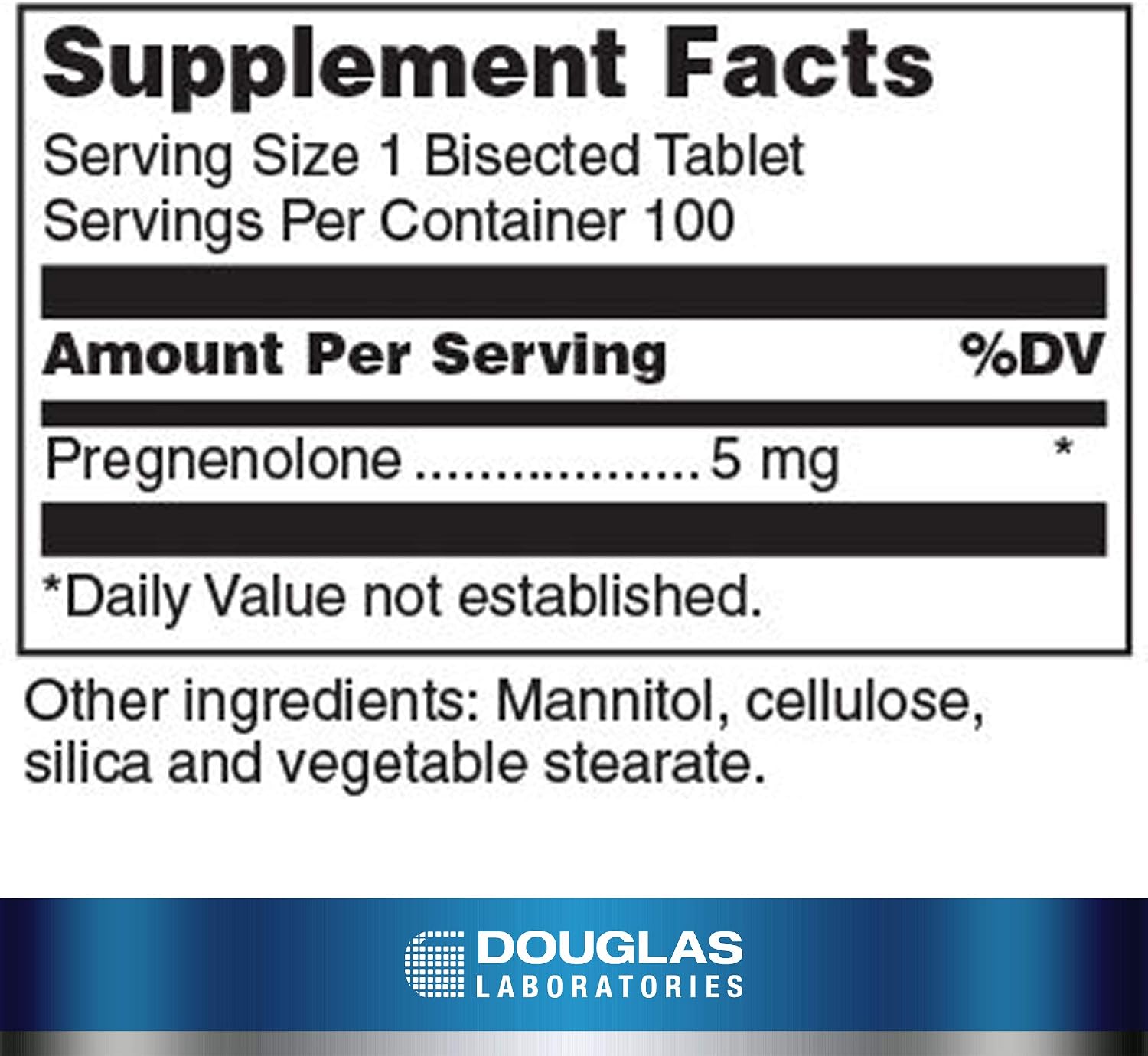 Pregnenolona 5 mg - 100 Comprimidos - Douglas Laboratories