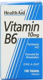HealthAid Vitamina B6 (Piridoxina HCl) 10mg - 100 Comprimidos