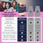 Totaria Myo-Inositol & D-Chiro Inositol 40:1 con Vitamina D3 y Folato - 120 Cápsulas Vegetales