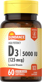 Sundance Vitamina D3 5000 UI 60 Cápsulas Blandas