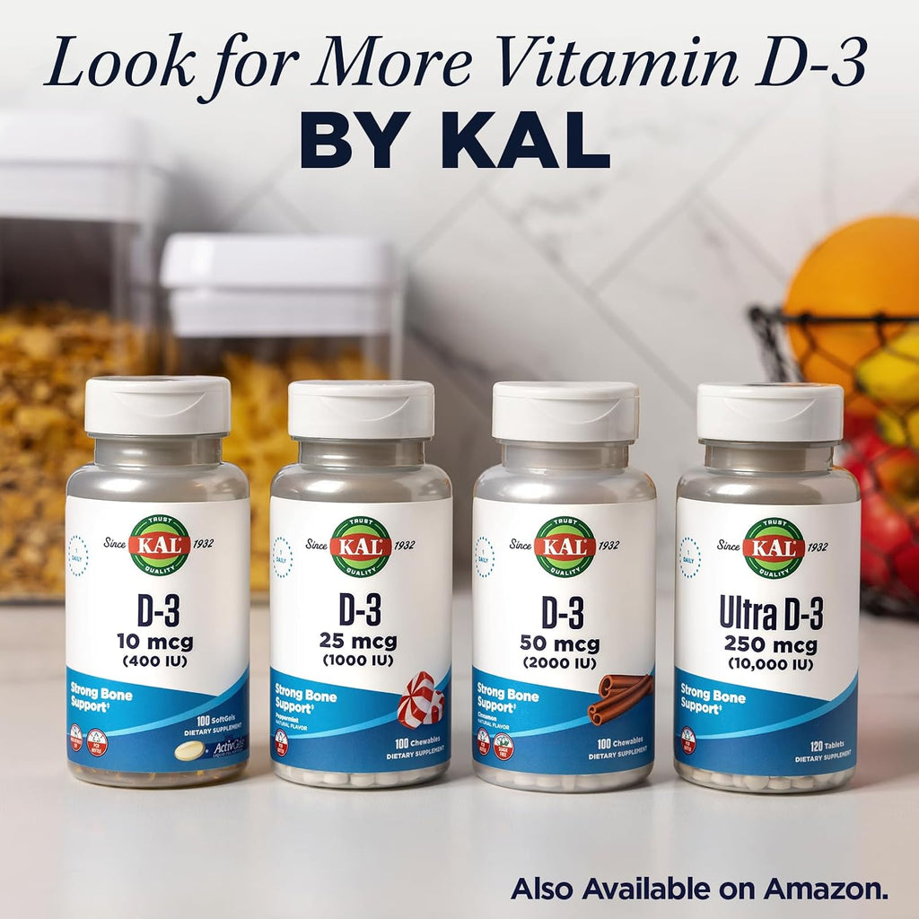 KAL Vitamin D3 2000 IU (50 mcg) Liquid Drops - Bone & Immunity Supplement