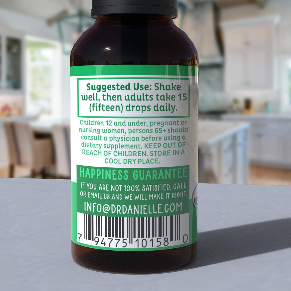 Complejo B Orgánico Líquido Gotas | Suplemento de Vitaminas B con B3, B6, B7, B9 y Metil B12 Gotas para Adultos y Niños | Sabor Cereza Vegano 1 oz | 60 Porciones / 2 Meses Suministro
