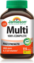 Jamieson 100% Complete Multivitamínico Max Strength, 115 comprimidos