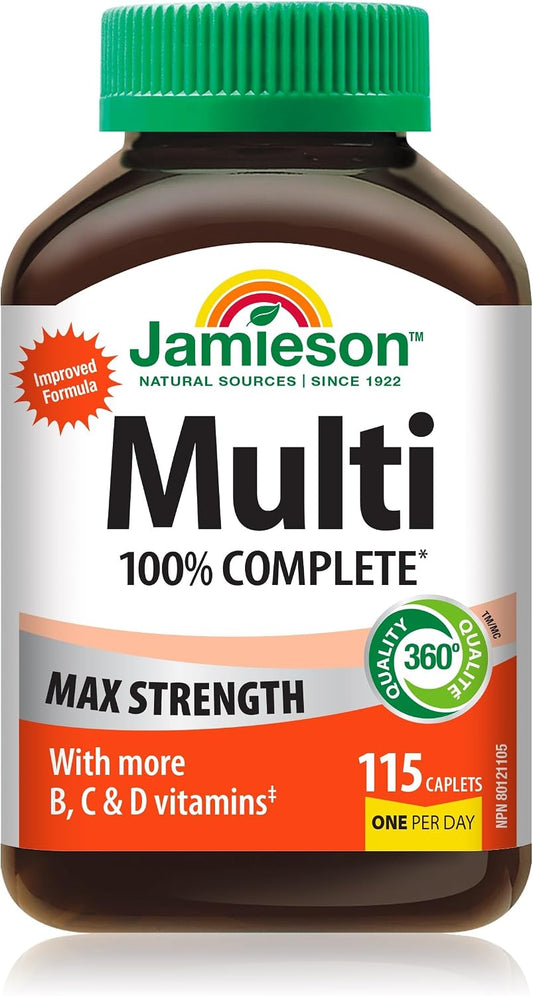 Jamieson 100% Complete Multivitamínico Max Strength, 115 comprimidos