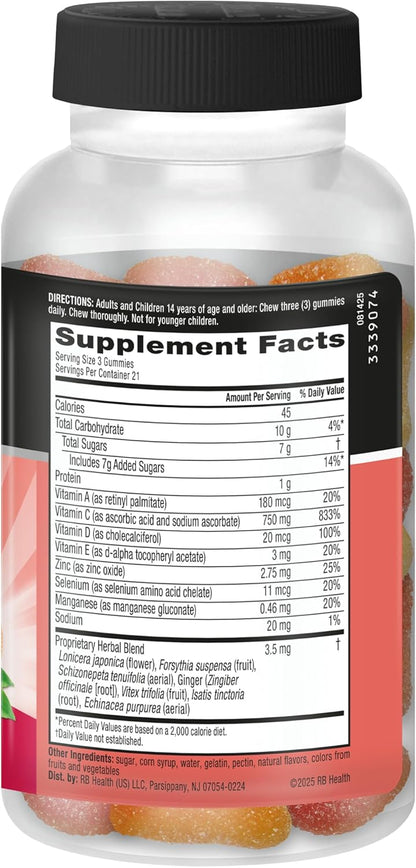 Airborne Gomitas de Apoyo Inmunológico, Sabor a Frutas Variadas, 63 unidades - 750 mg de Vitamina C + Vitaminas A, D y E + – Image 10