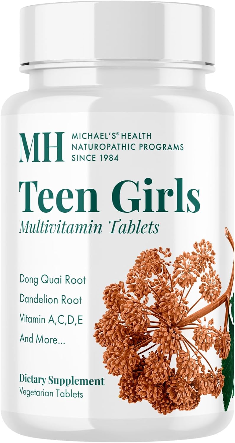 Michael's Health Naturopathic Programs Multivitamínico para Chicas Adolescentes - 60 Comprimidos Vegetarianos - Con Complejo B y Mezcla de Hierbas Femeninas - Kosher