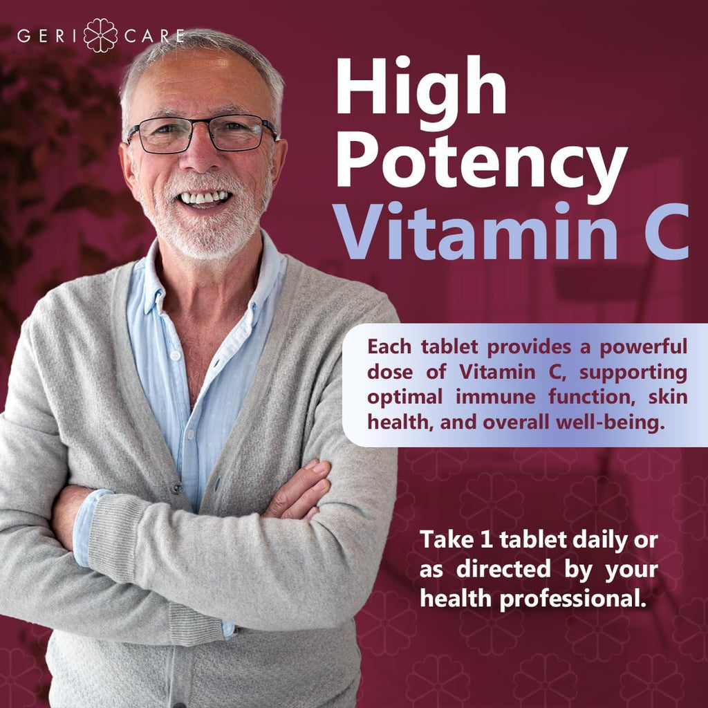GeriCare Vitamina C 1000 mg – Alta Potencia – 100 Comprimidos
