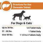 Vet Classics Liver Support – Suplemento Hepático para Perros y Gatos – 60 Comprimidos Masticables