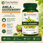 Pure Nutrition Amla Capsules (Indian Gooseberry) - 1000 mg por dosis, 60 Cápsulas Veganas