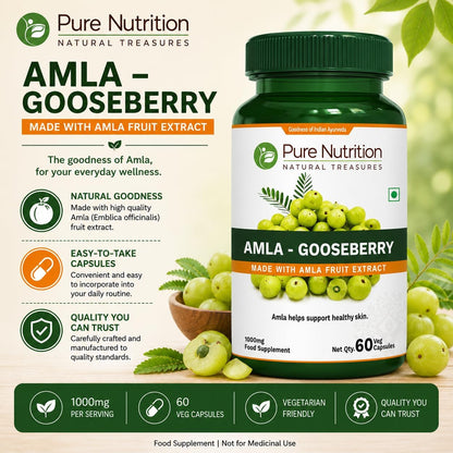 Pure Nutrition Amla Capsules (Indian Gooseberry) - 1000 mg por dosis, 60 Cápsulas Veganas – Image 3