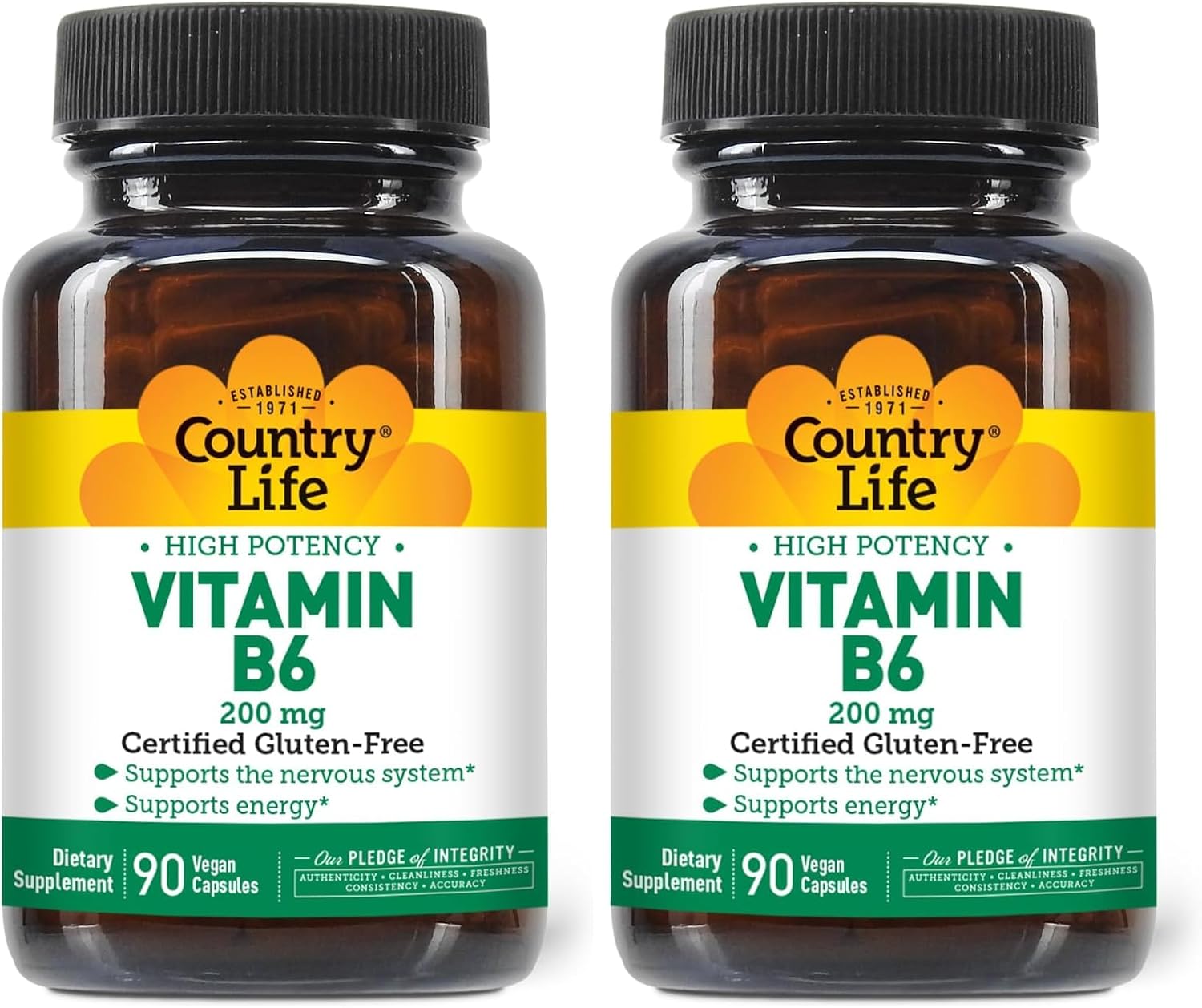 Country Life Vitamina B-6 100mg, 100 Cápsulas Veganas
