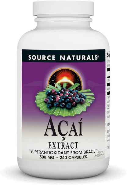 Source Naturals Extracto de Acai, Superantioxidante de Brasil* - 500 mg - 240 Cápsulas Vegetarianas – Image 1