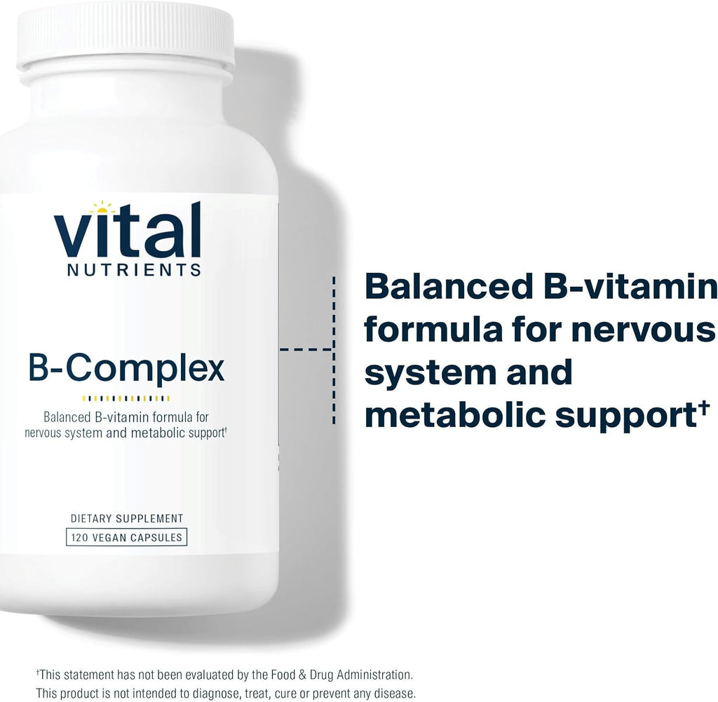 Vital Nutrients B Complex - High Potency Methylated B Vitamins - Vegan - 120 Capsules
