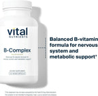 Vital Nutrients B Complex - High Potency Methylated B Vitamins - Vegan - 120 Capsules