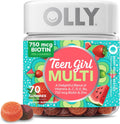 Olly Teen Girl Multi Gummy – Multivitamínico en Gominolas para Adolescentes, Sabor Berry Melon, 70 Gominolas (35 Días)