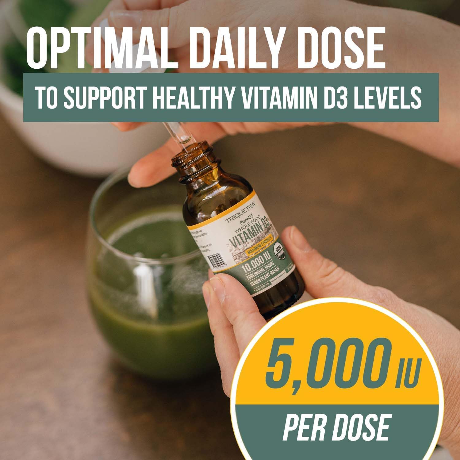 Plant-D3 Vitamina D3 Orgánica 5000 UI - Gotas Sublinguales Veganas
