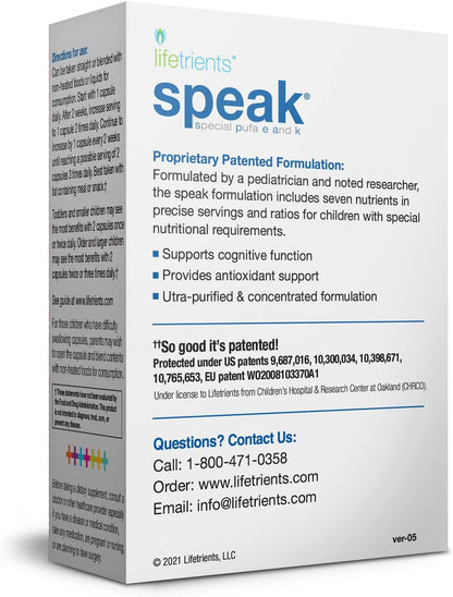 Lifetrients Speak Omega-3 para niños con – EPA (ácido eicosapentaenoico) : junto con el DHA, apoya la función – Image 2