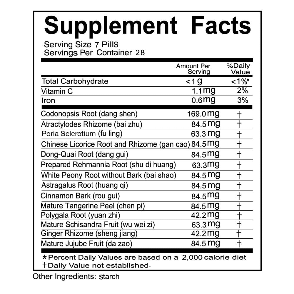 Solstice Medicine Company Ren Shen Yang Ying Wan Suplemento Herbolario (200 comprimidos)